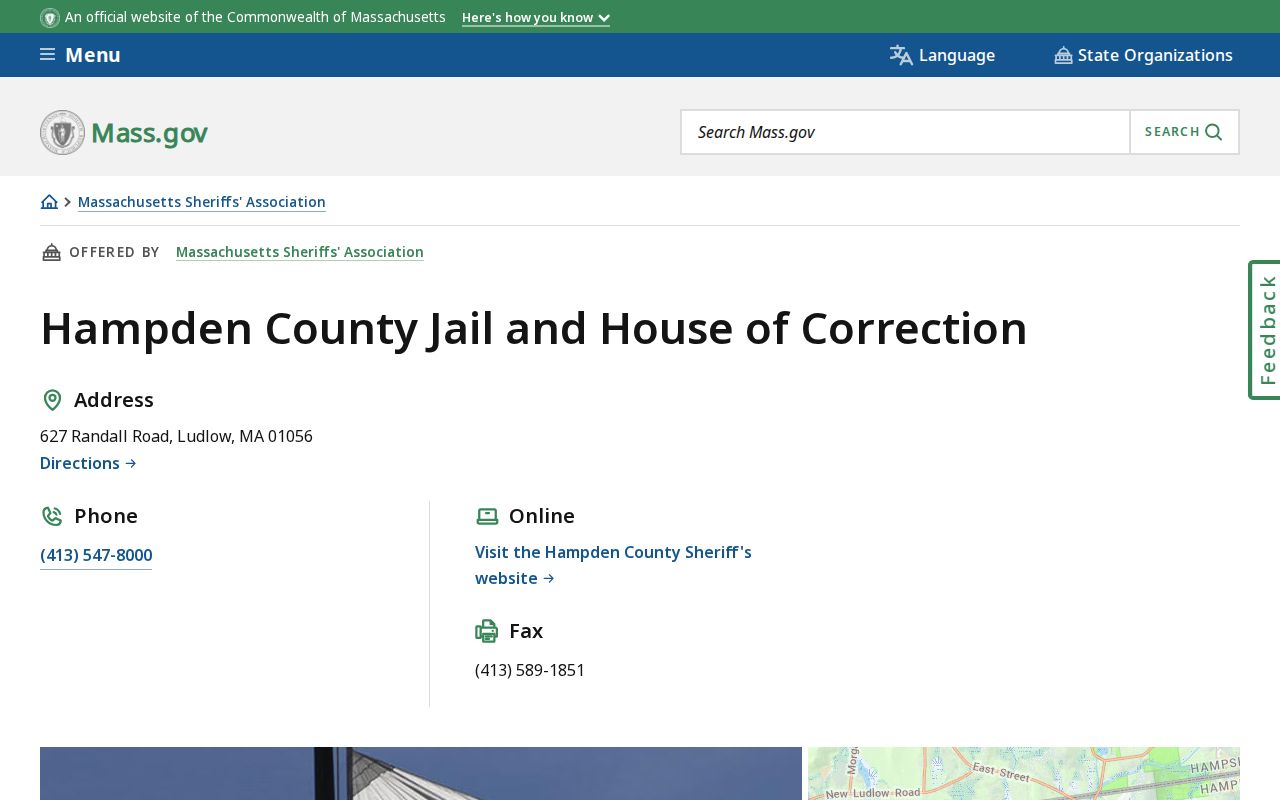 Hampden County jail in Ludlow where custody on a Hampden County arrest warrant is handled