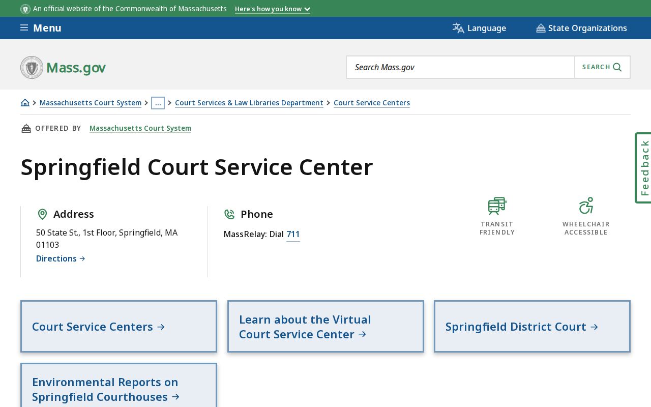 Springfield Court Service Center that helps with Hampden County bench warrant paperwork