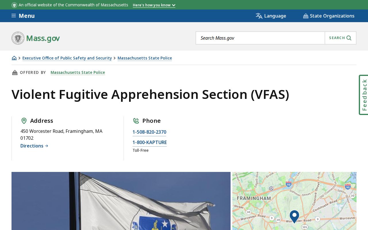 State Police violent fugitive apprehension section page serving Hampden County warrant cases